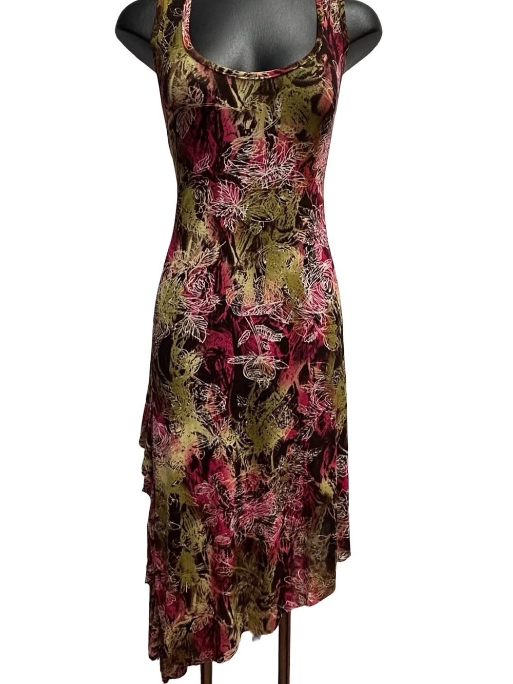 Y2K side ruffle, soft girl summer dress by PAPILLION Size: L/XL